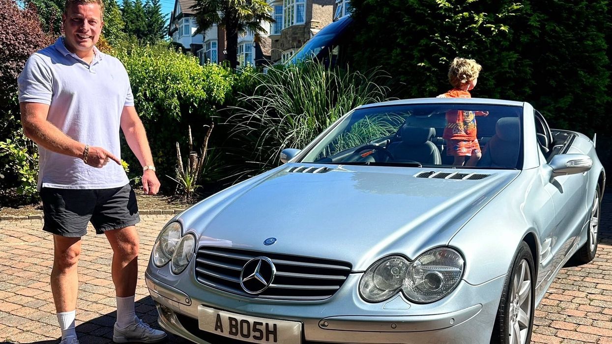 Tom Skinner with his Mercedes SL