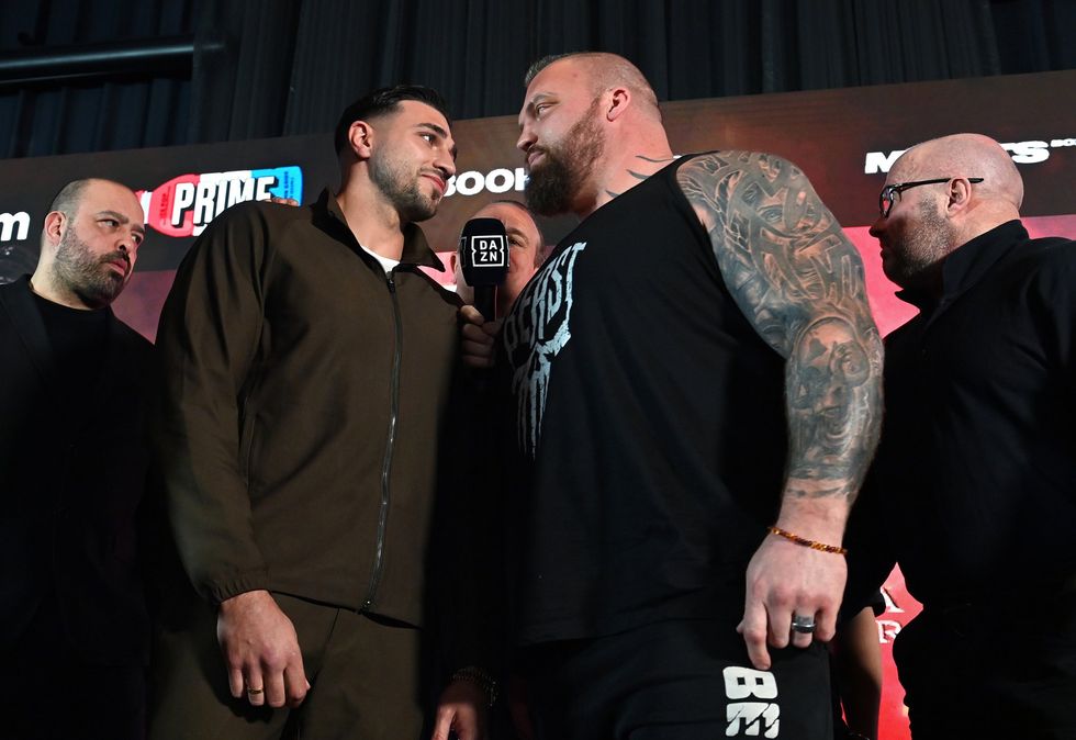 Tommy Fury and Eddie Hall came face to face in London this afternoon