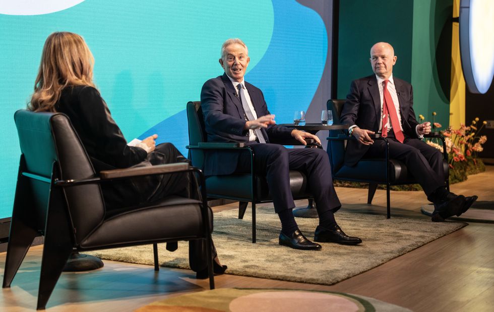 Tony Blair and Lord William Hague speak at the Shaping Up event in London