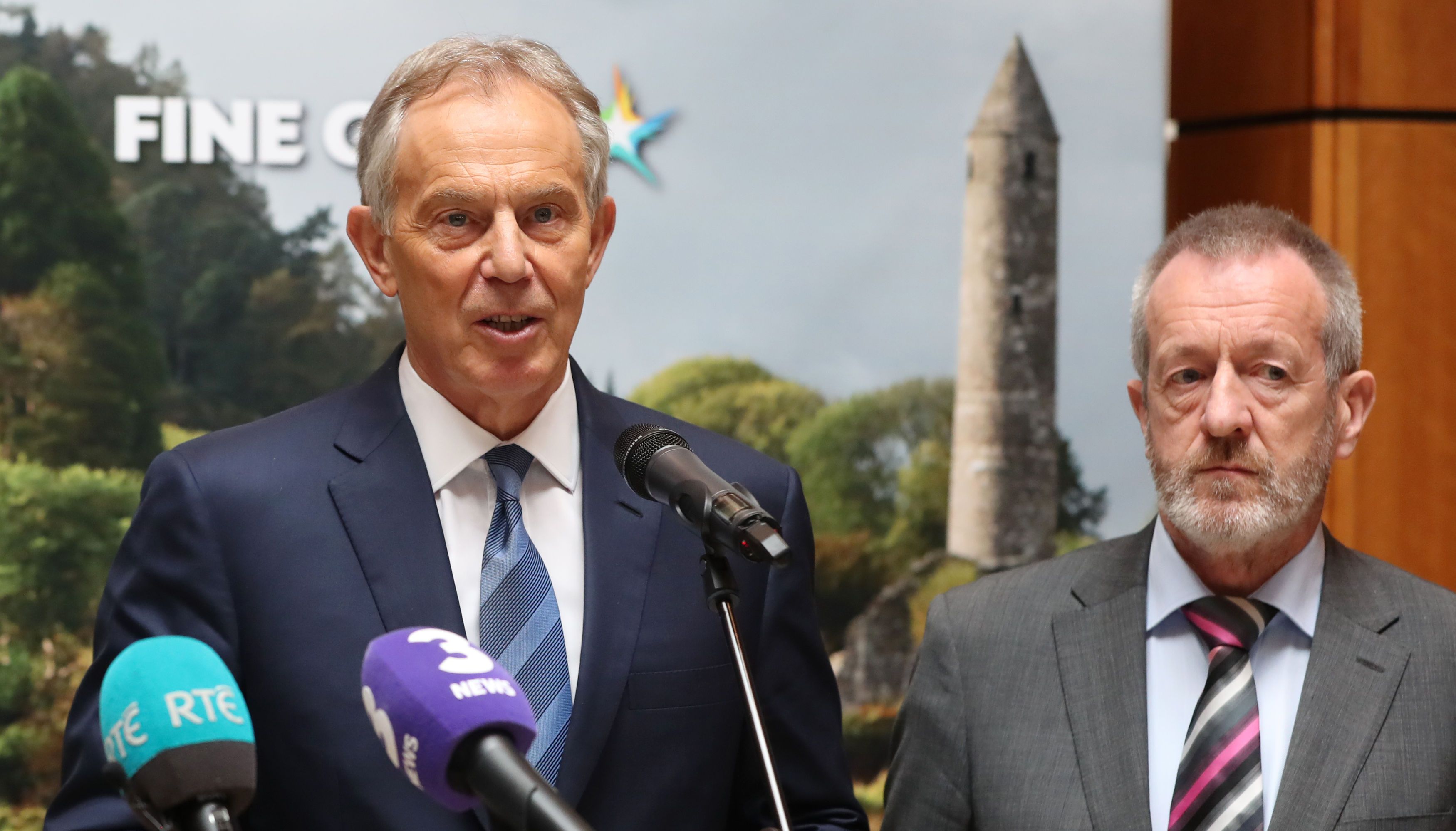 Tony Blair (left) and Fine Gael's Sean Kelly at a Brexit meeting in Wicklow, Ireland, in 2017.