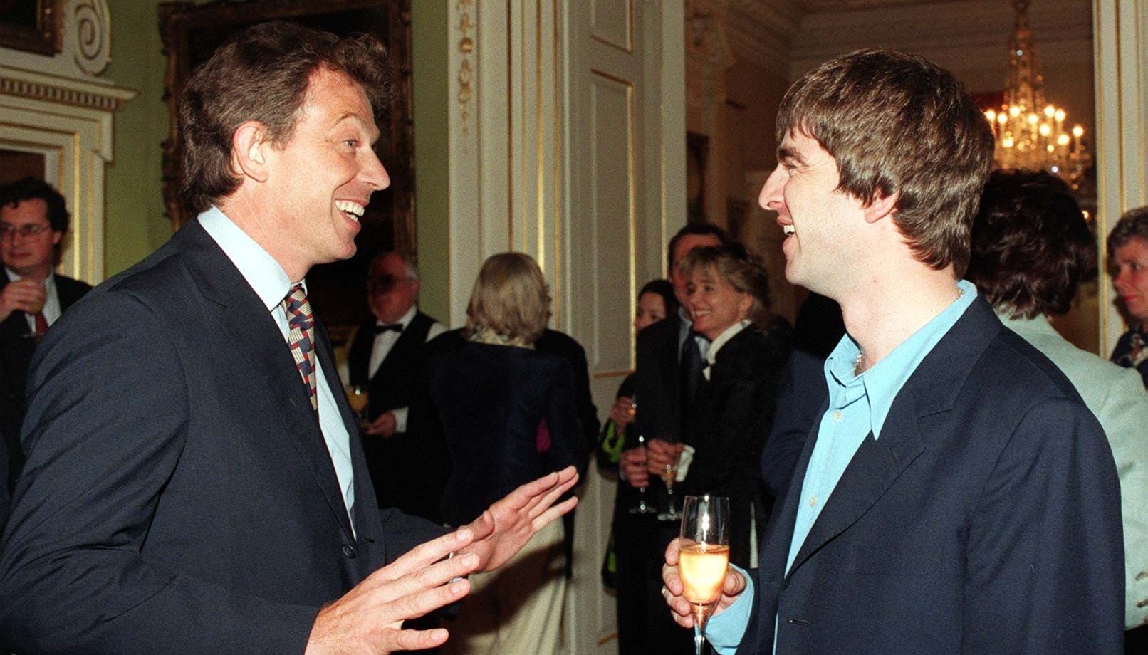 Tony Blair with Noel Gallagher at a Downing Street reception in 1997