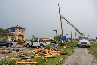 Tornado aftermath in Temple, Texas