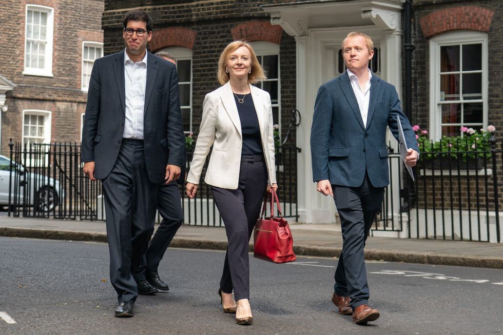 Tory leadership candidate Liz Truss arrives for a hustings event with the Conservative Councillors' Association, in Westminster, central London. Picture date: Thursday July 21, 2022.