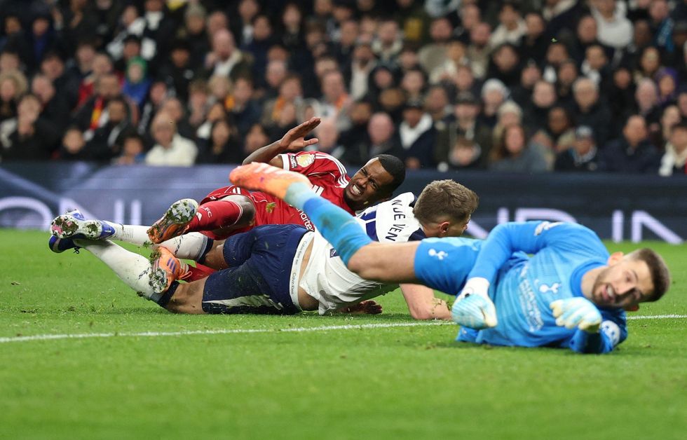 Tottenham star Micky van de Ven scythed Alexander Isak down after the ball had already gone
