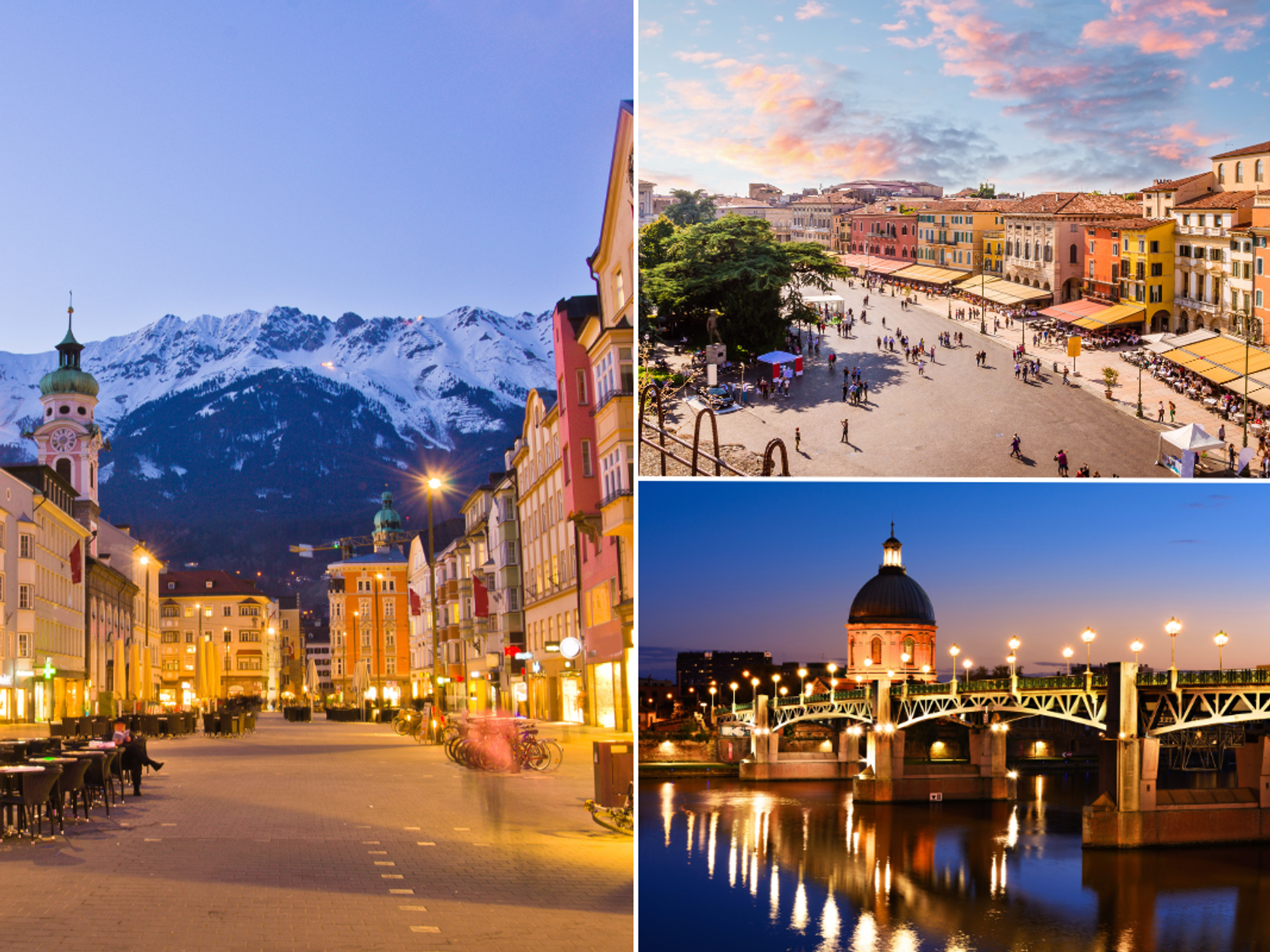 Toulouse in France / Innsbruck in Austria / Verona in Italy