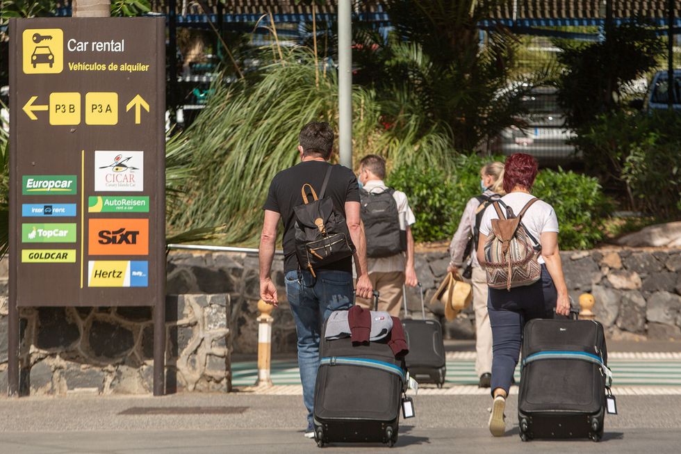 Tourists arriving in Tenerife
