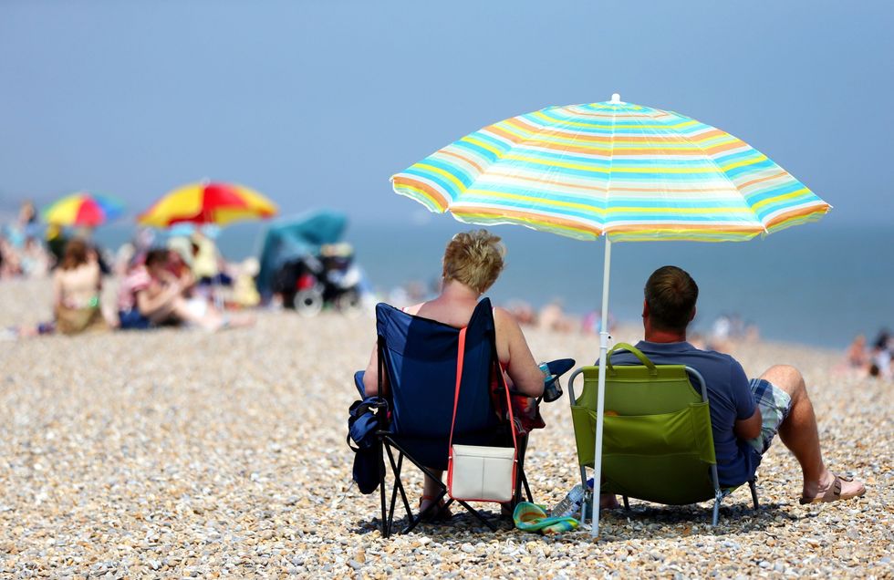 Tourists at Aldeburgh beach