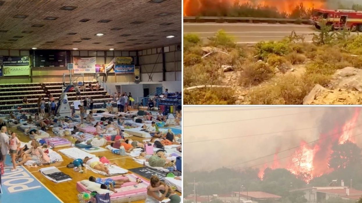 Tourists sheltering in building, fires in Rhodes