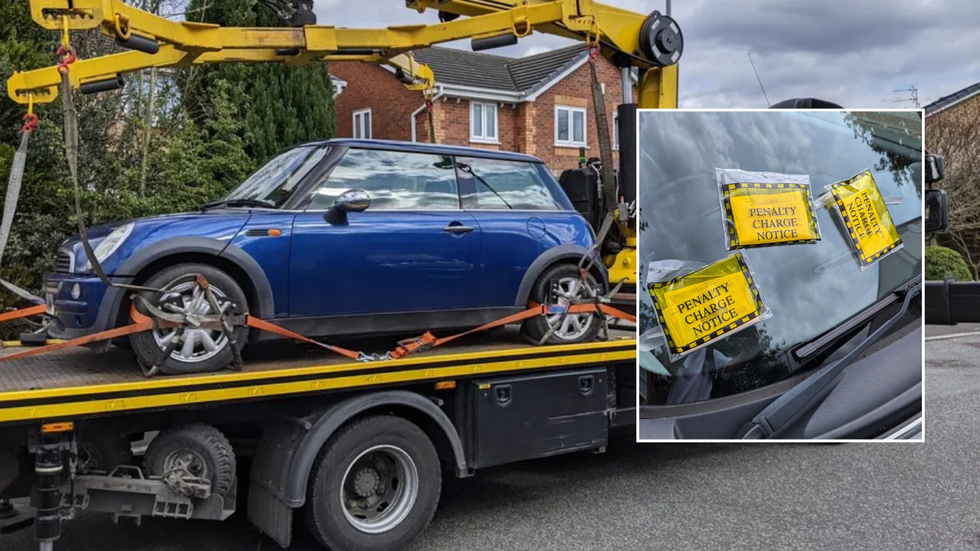 Towed vehicle and parking ticket