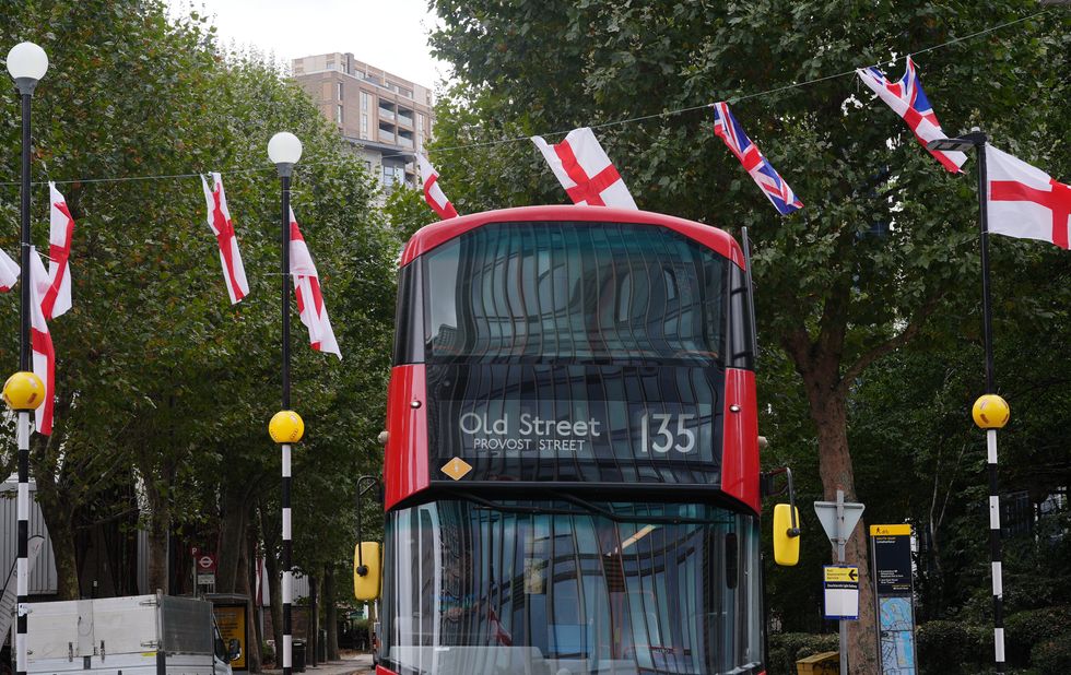 Tower Hamlets bus and flags