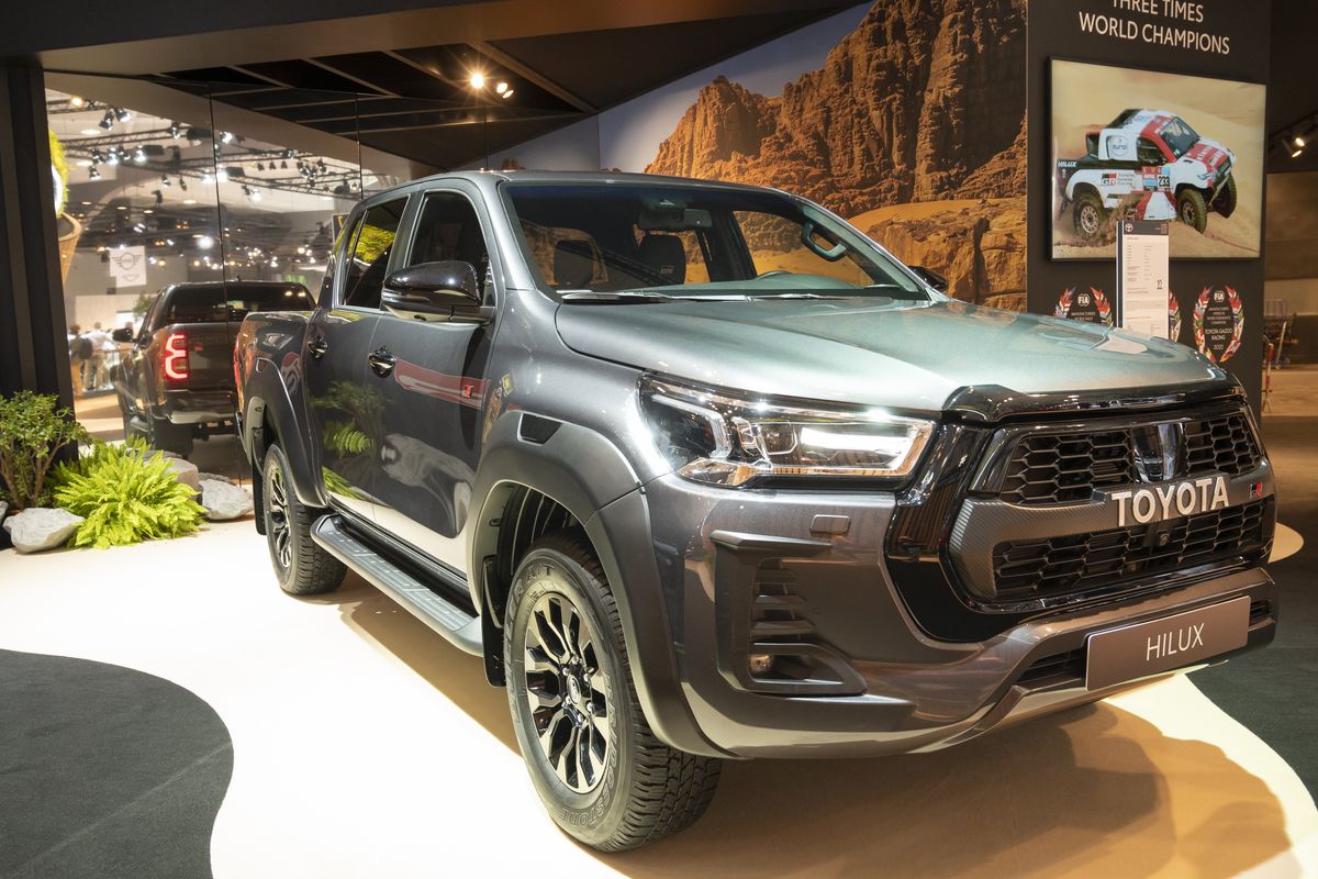 Toyota Hilux pickup truck at Brussels Expo on January 13