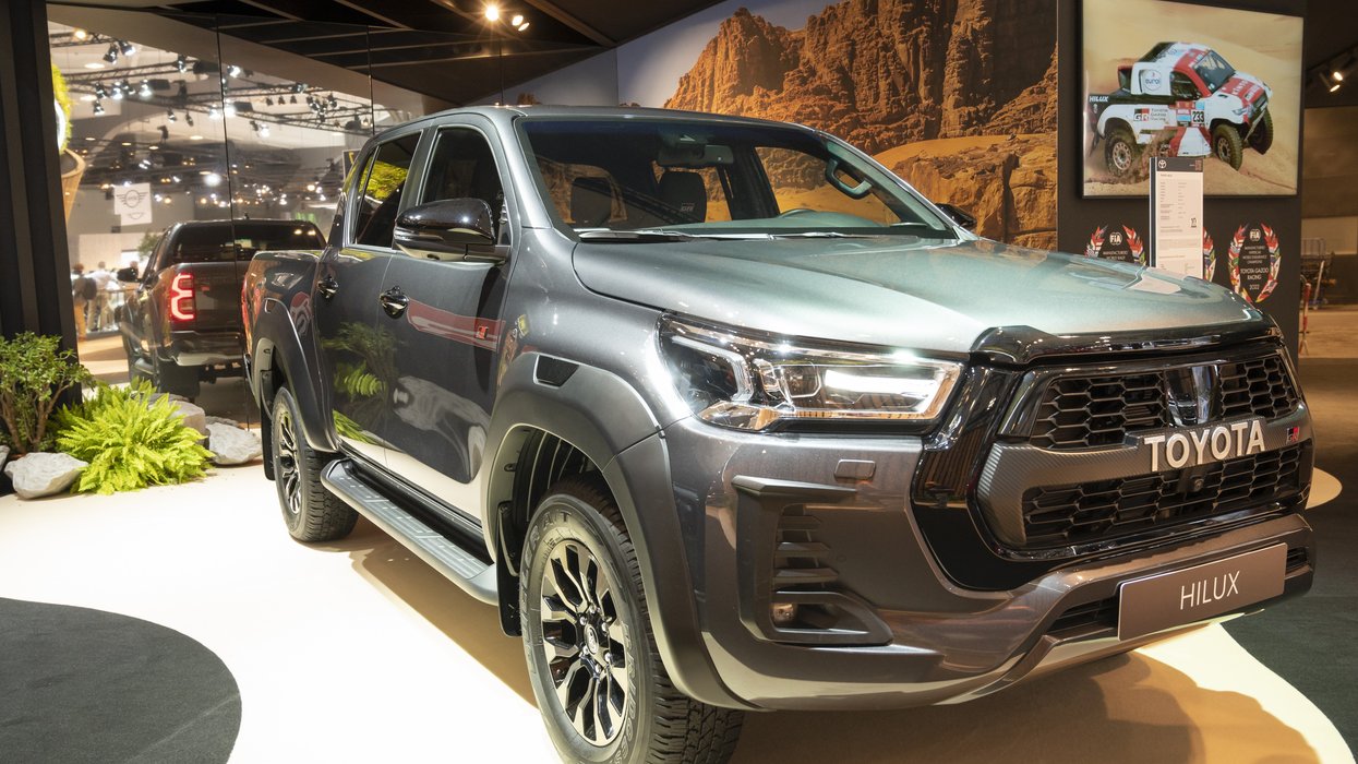 Toyota Hilux pickup truck at Brussels Expo on January 13