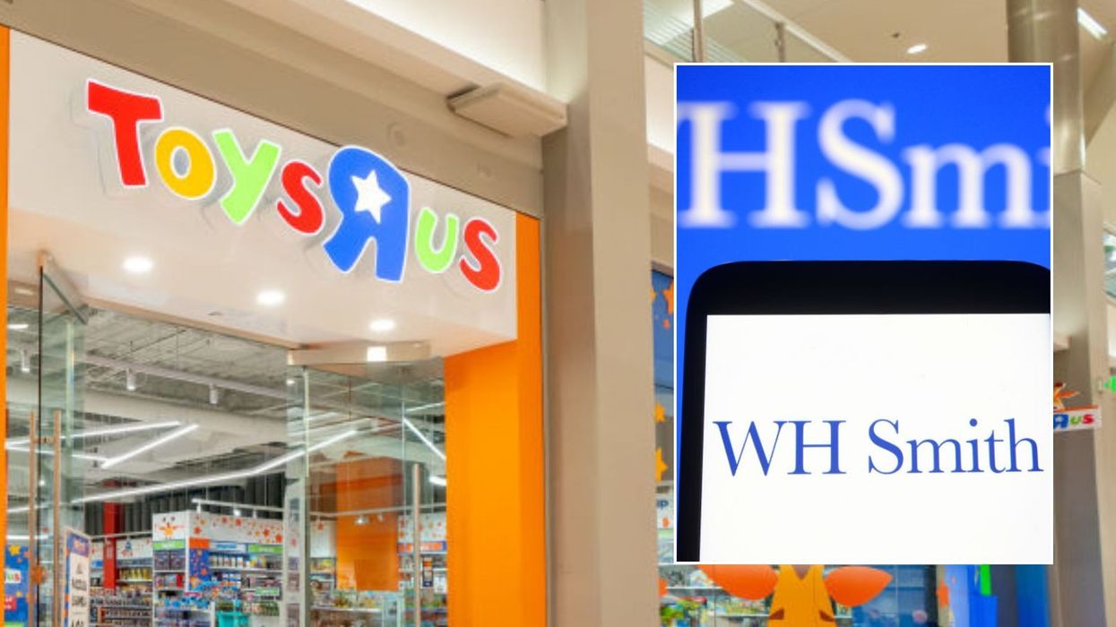 Toys R Us store and WH Smith logo