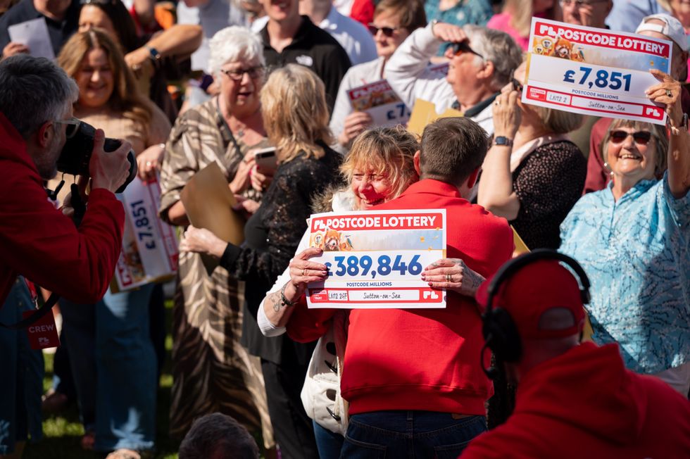 Tracey Hill, a resident of the winning LN12 2 postcode area, collected \u00a3389,846 from the draw