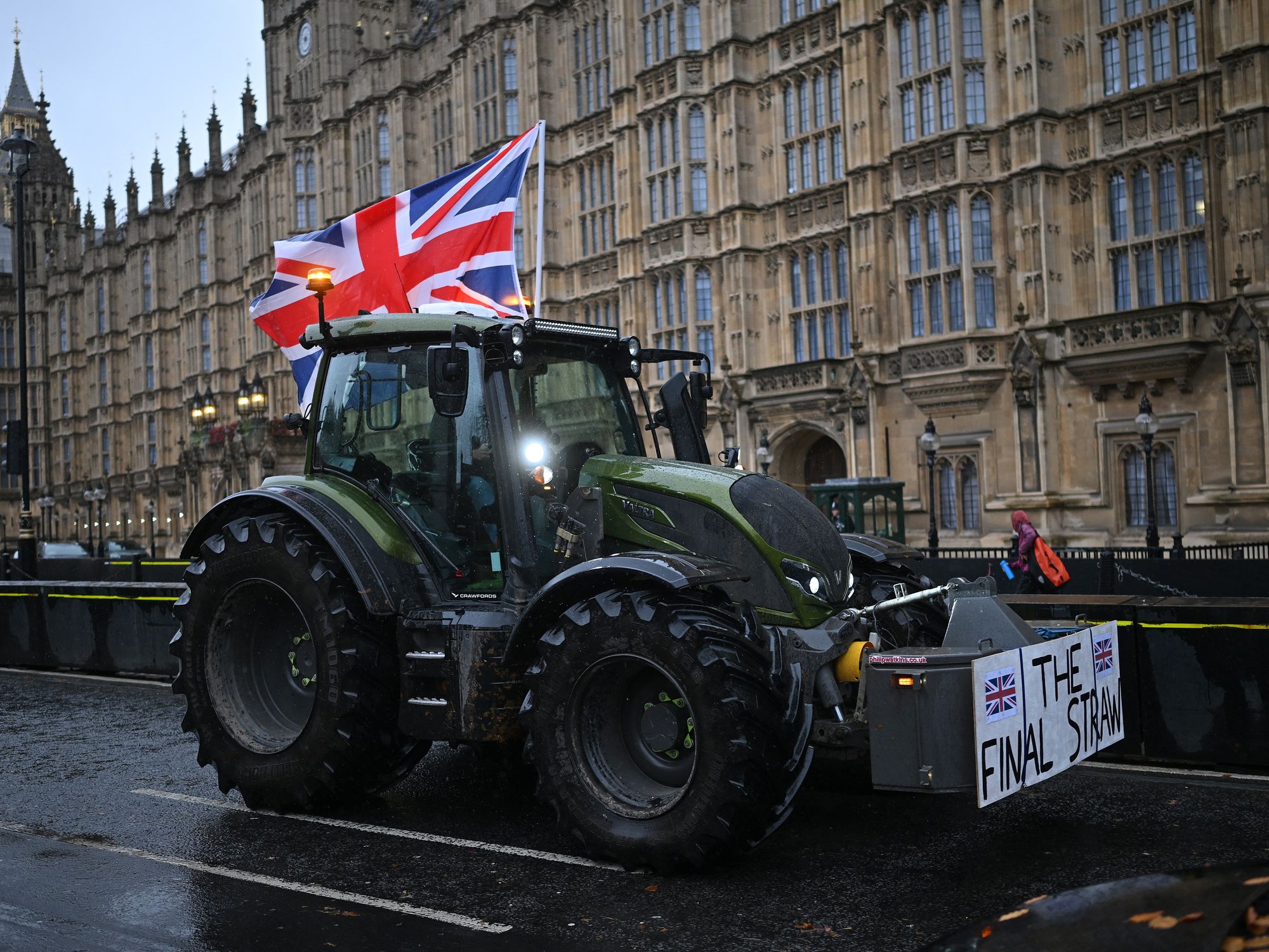 Tractor farmer protest