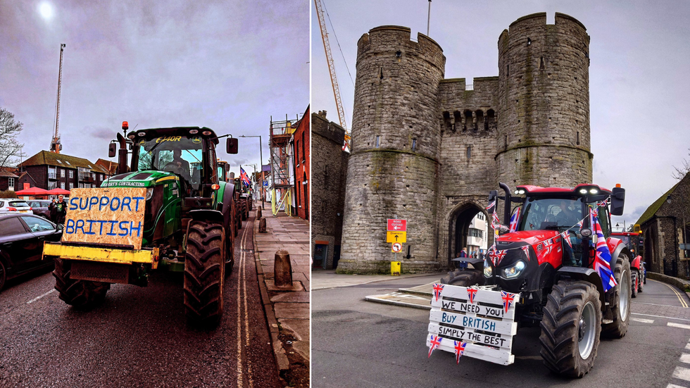 Tractors with slogans