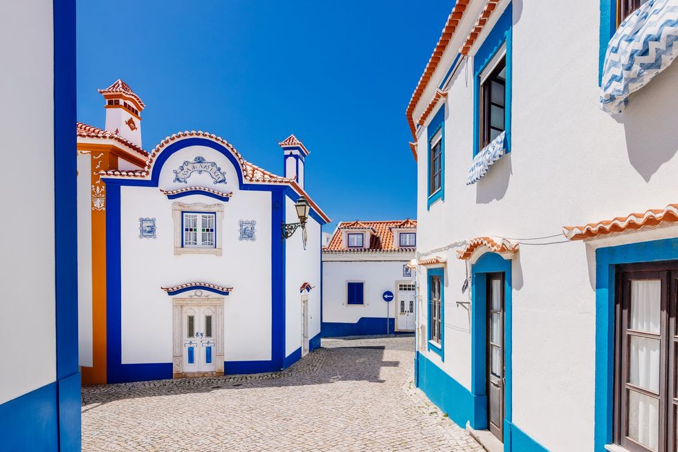 Traditional Portuguese houses in Ericeira, Portugal