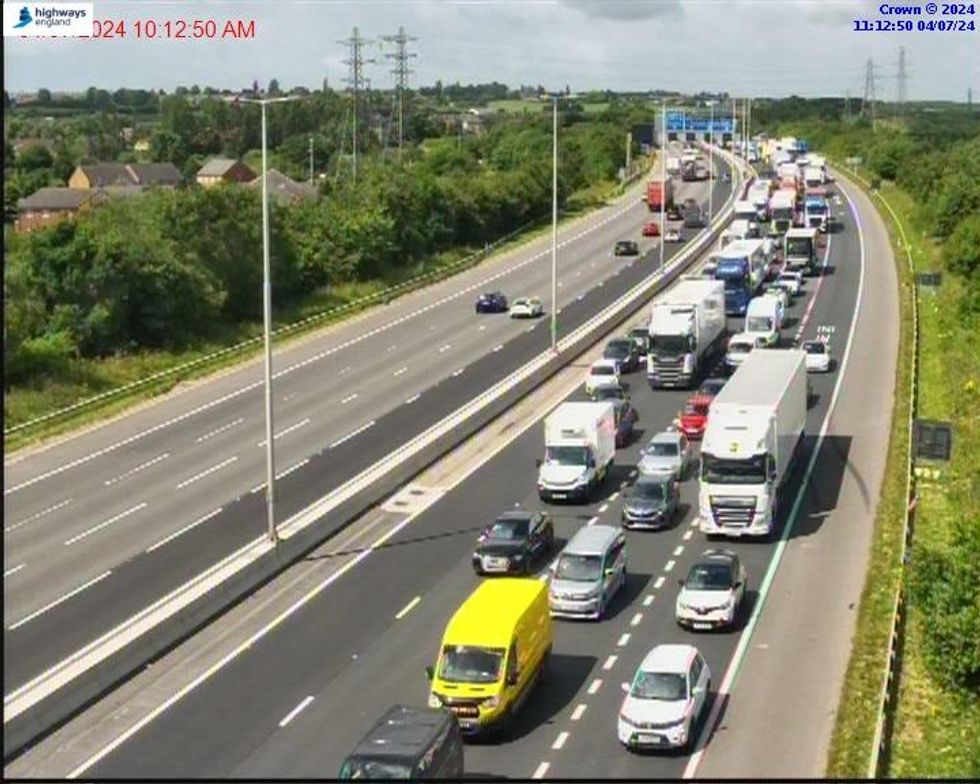 Traffic along the M62