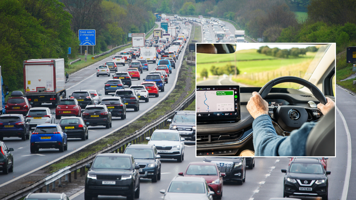 Traffic and driver in a car