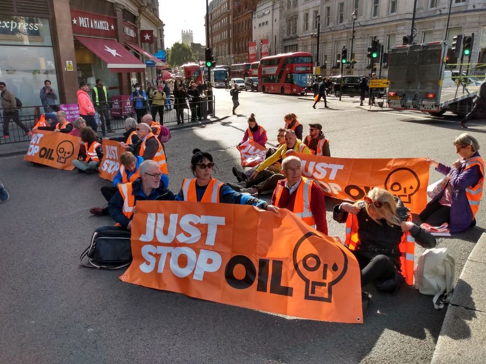 Traffic around Trafalgar Square was disrupted for two hours, forcing some bus passengers to get off and walk to their next stop.