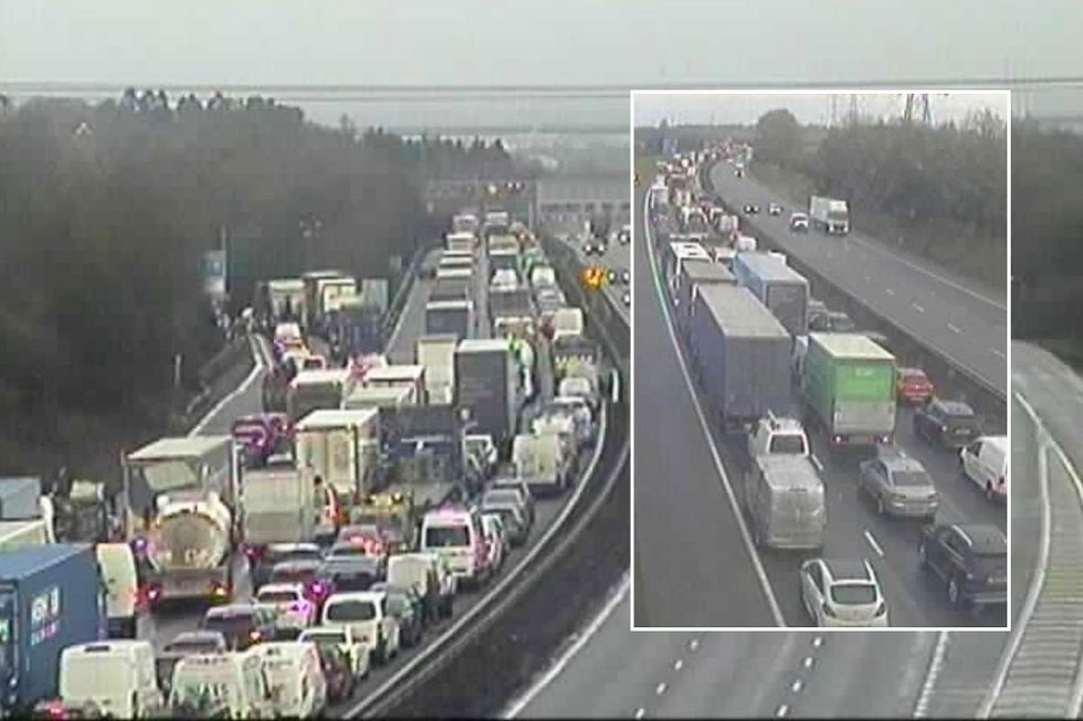 Traffic build-up on the M25