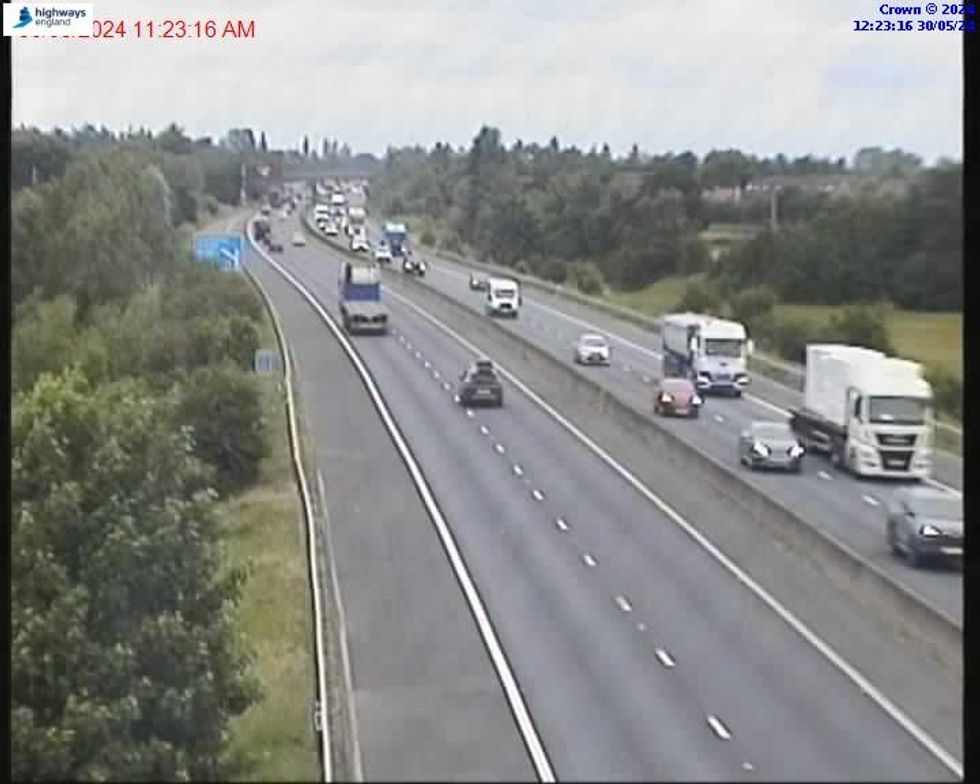 Traffic building along the M18