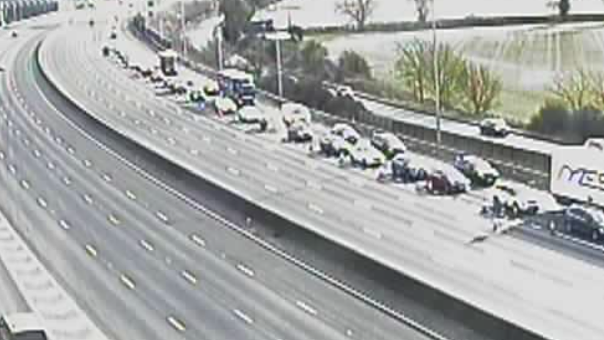 Traffic cameras showed the queuing traffic on the M25