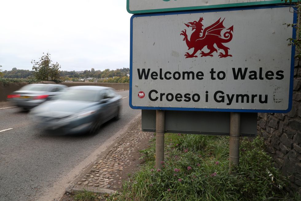 Traffic crosses the England/Wales border