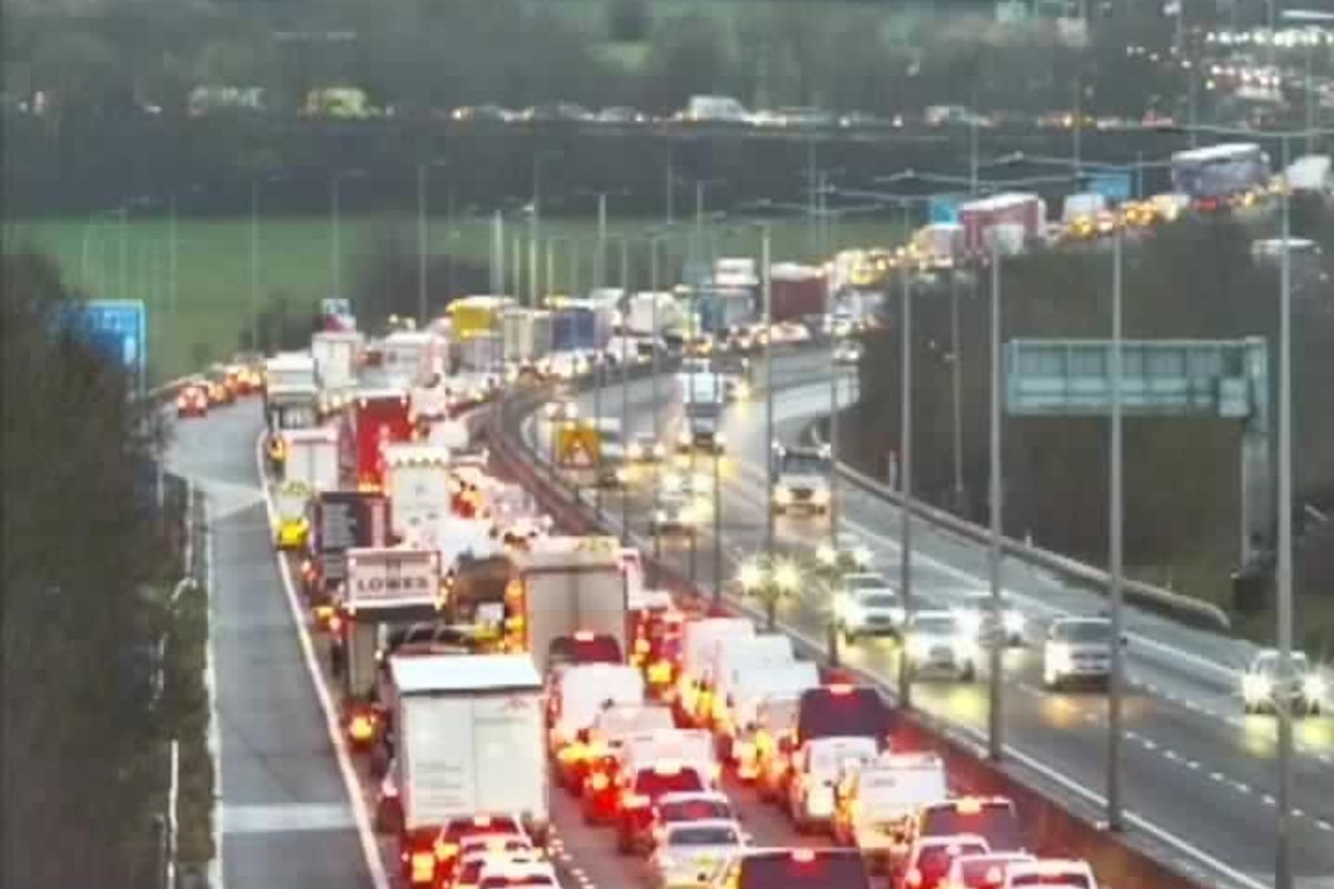 Traffic delays on the M5 this morning will see drivers facing long delays