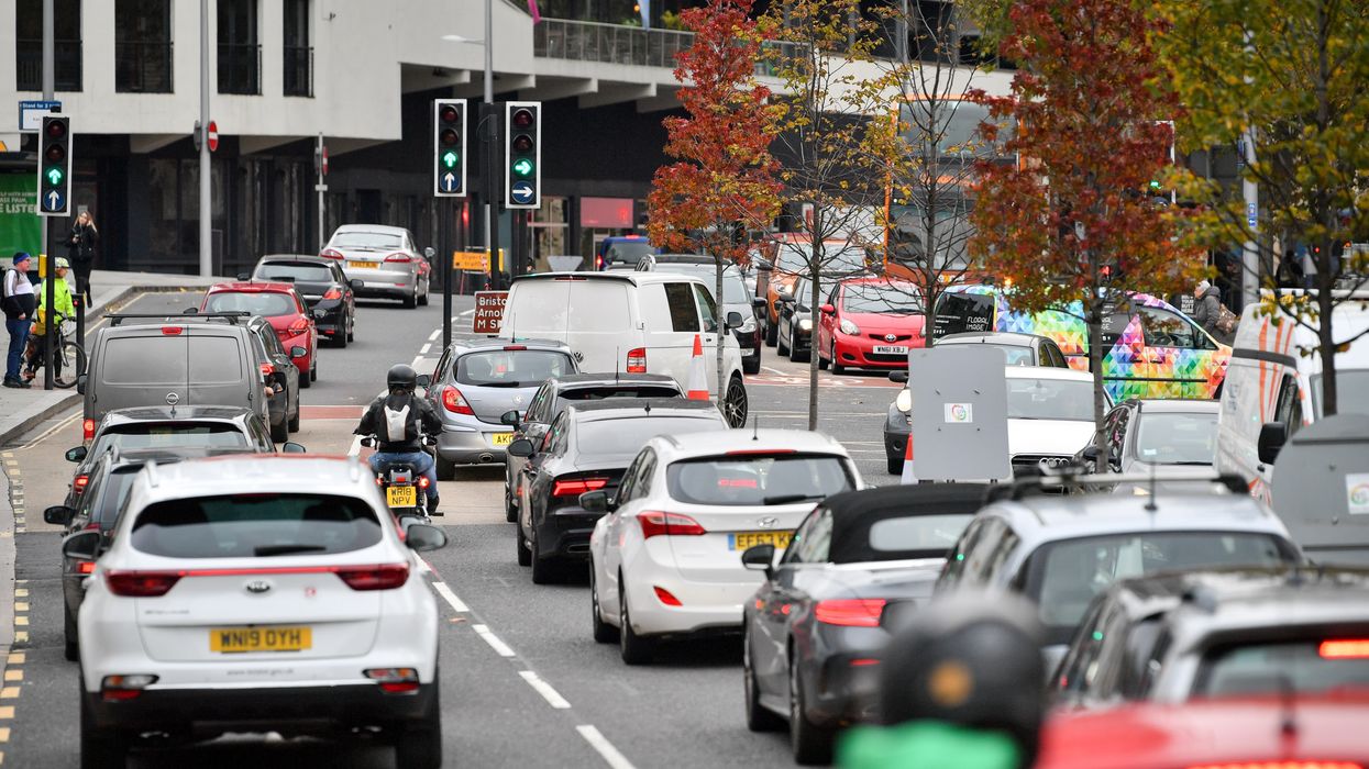 Traffic in Anchor Road in Bristol City centre