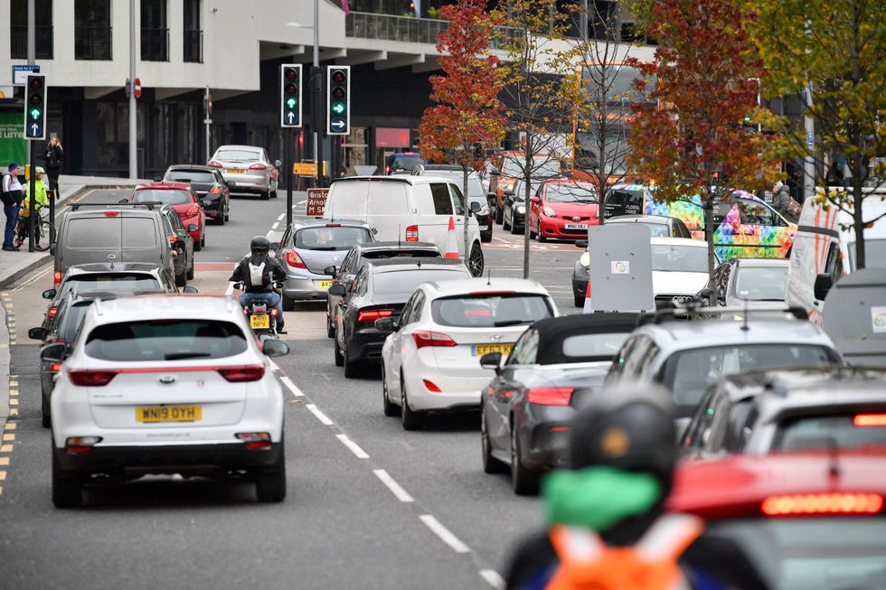 Traffic in Anchor Road in Bristol City centre