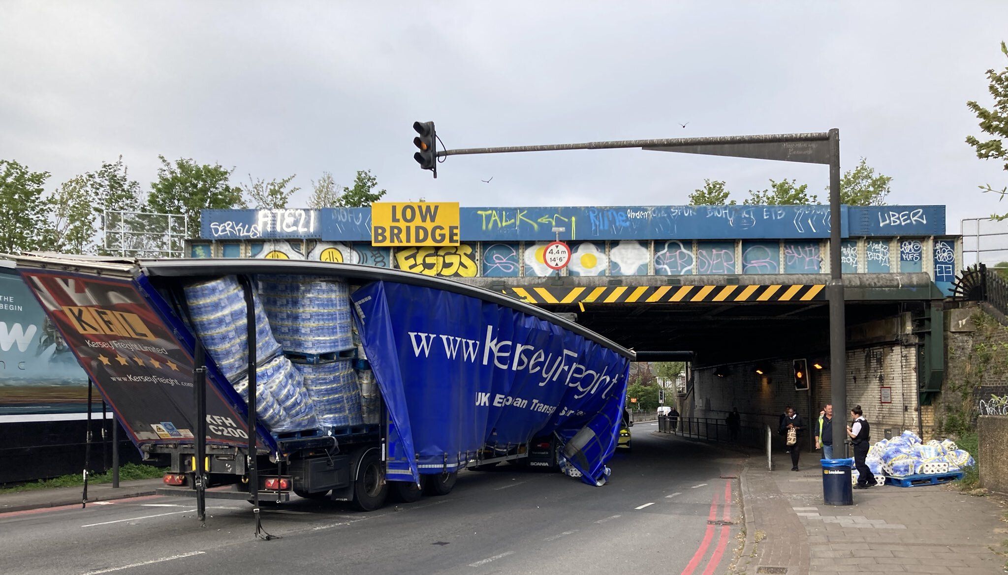 Traffic in south-east London was clogged up as emergency services responded.