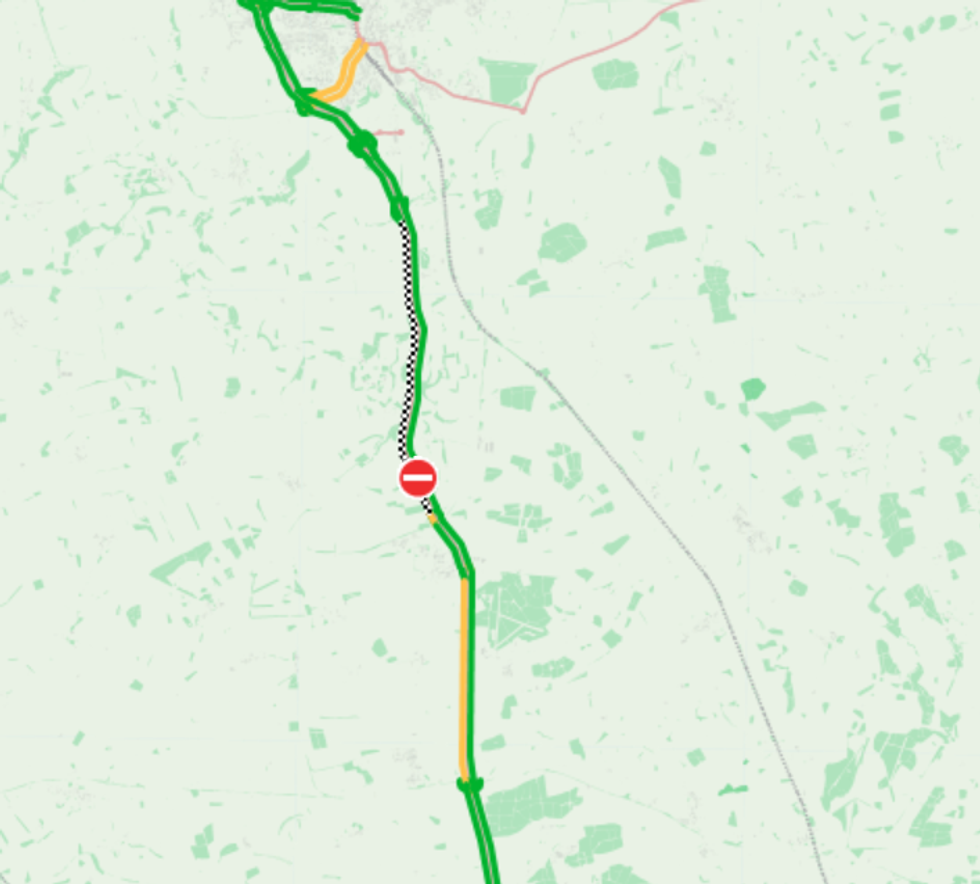 Traffic issues are also present on the A1 following a multi-vehicle collision
