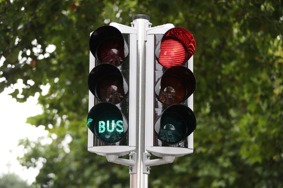 Traffic light at road