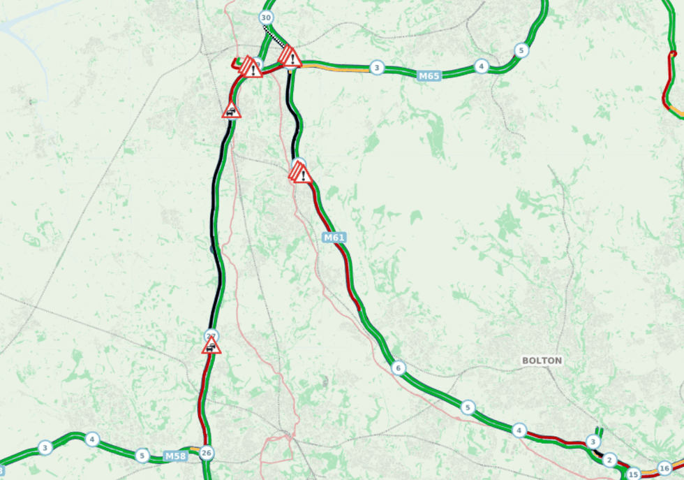 Traffic maps show drivers in Merseyside could face delays over the coming hours this morning