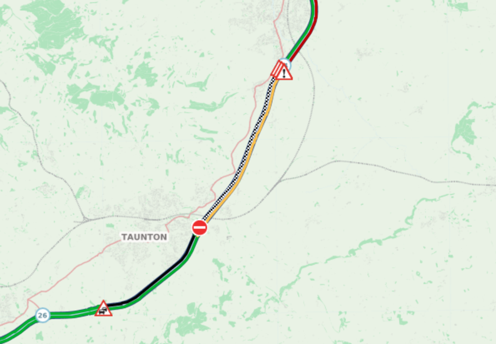 Traffic near the M5 incident