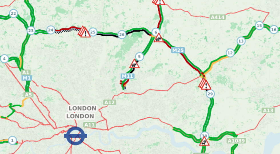 Traffic on the M25