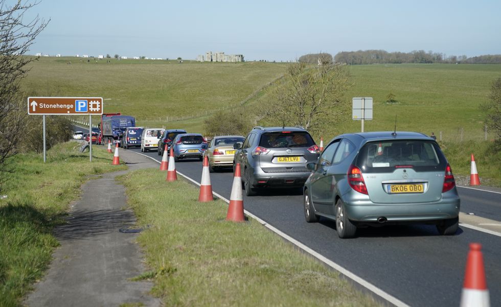 Traffic outside Stonehenge