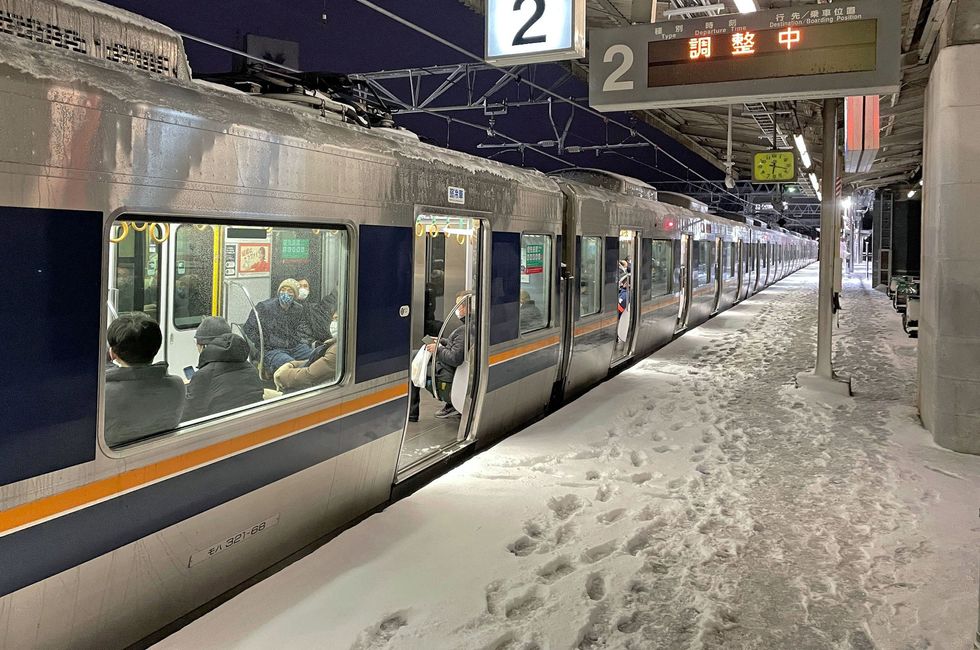 Trains have been left stranded in Japanese cities such as Kyoto