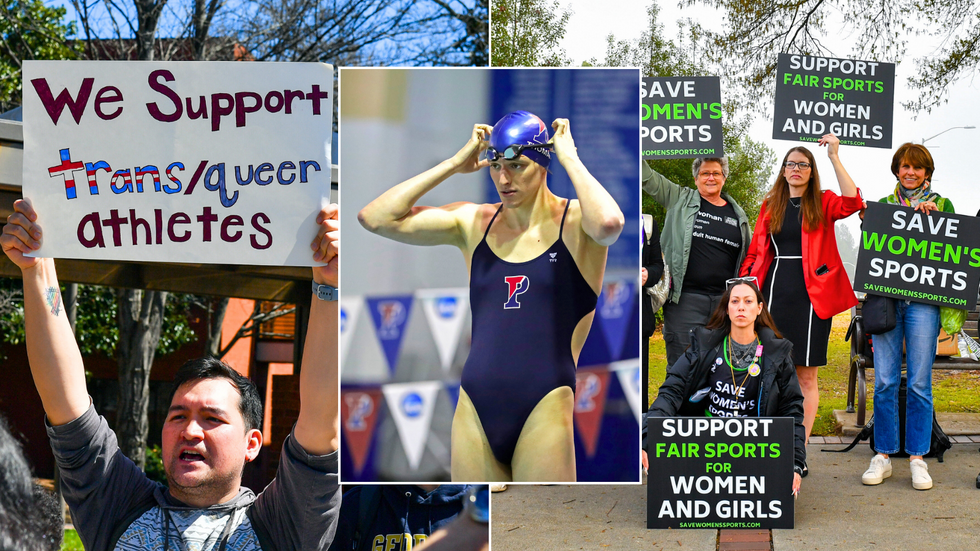 Trans athlete protestors/Lia Thomas