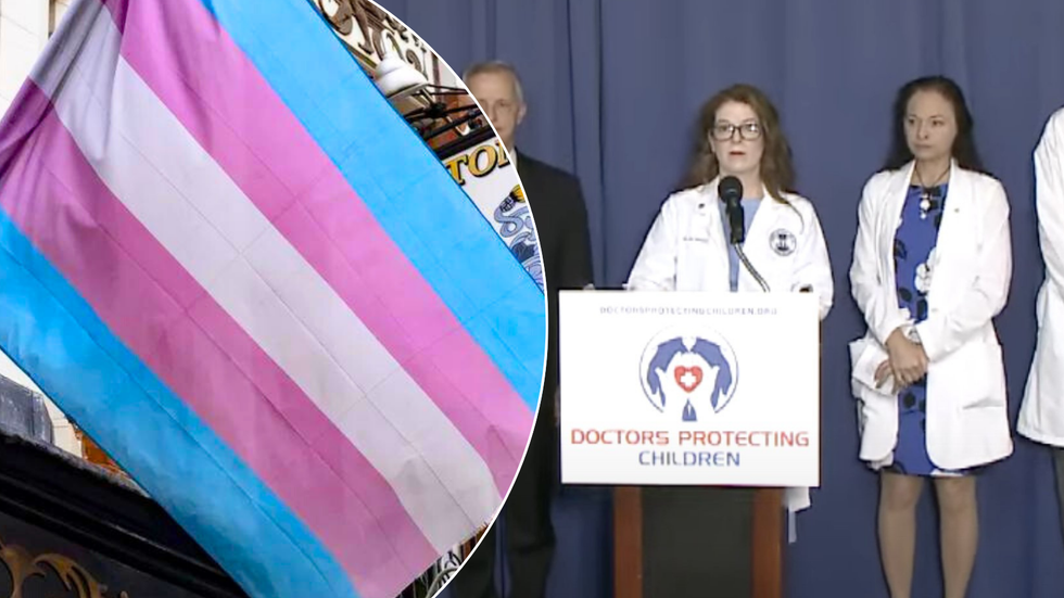 Trans flag/Doctors Protecting Children Declaration announcement