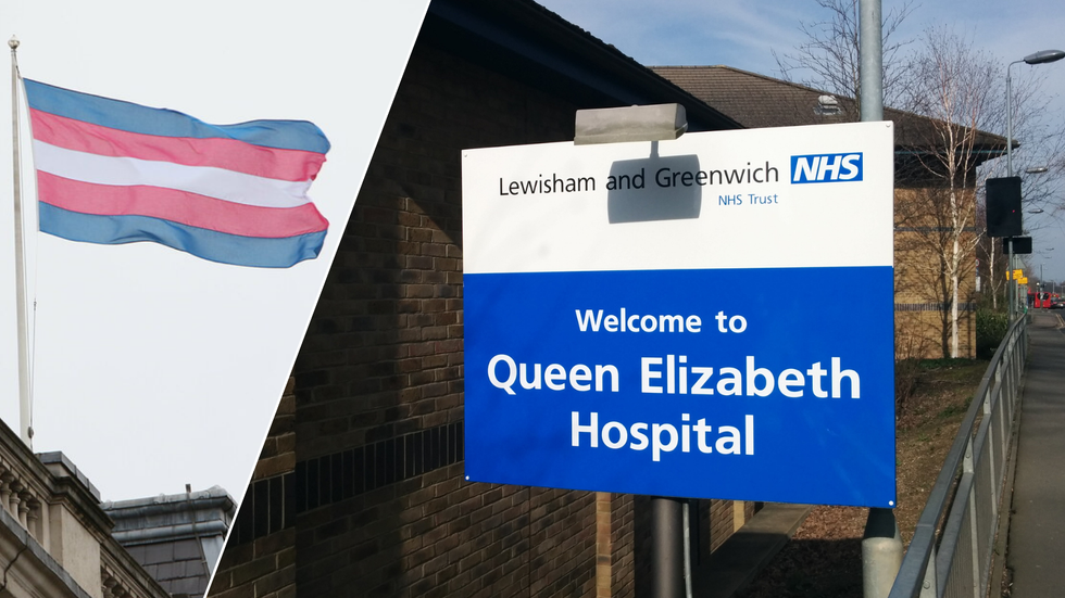 Trans flag/Queen Elizabeth Hospital