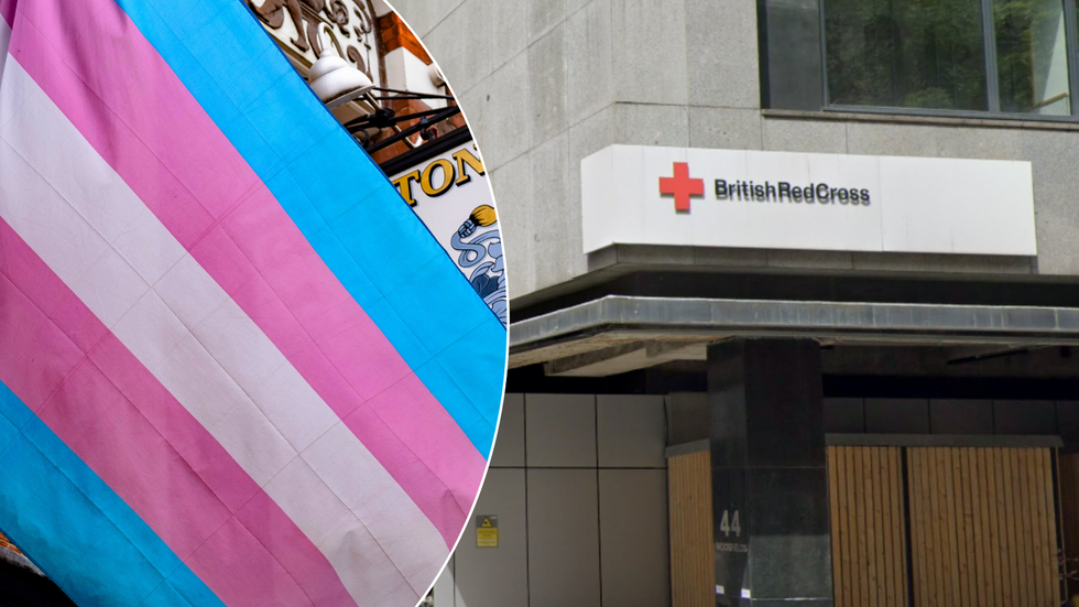 Trans pride flag/British Red Cross office