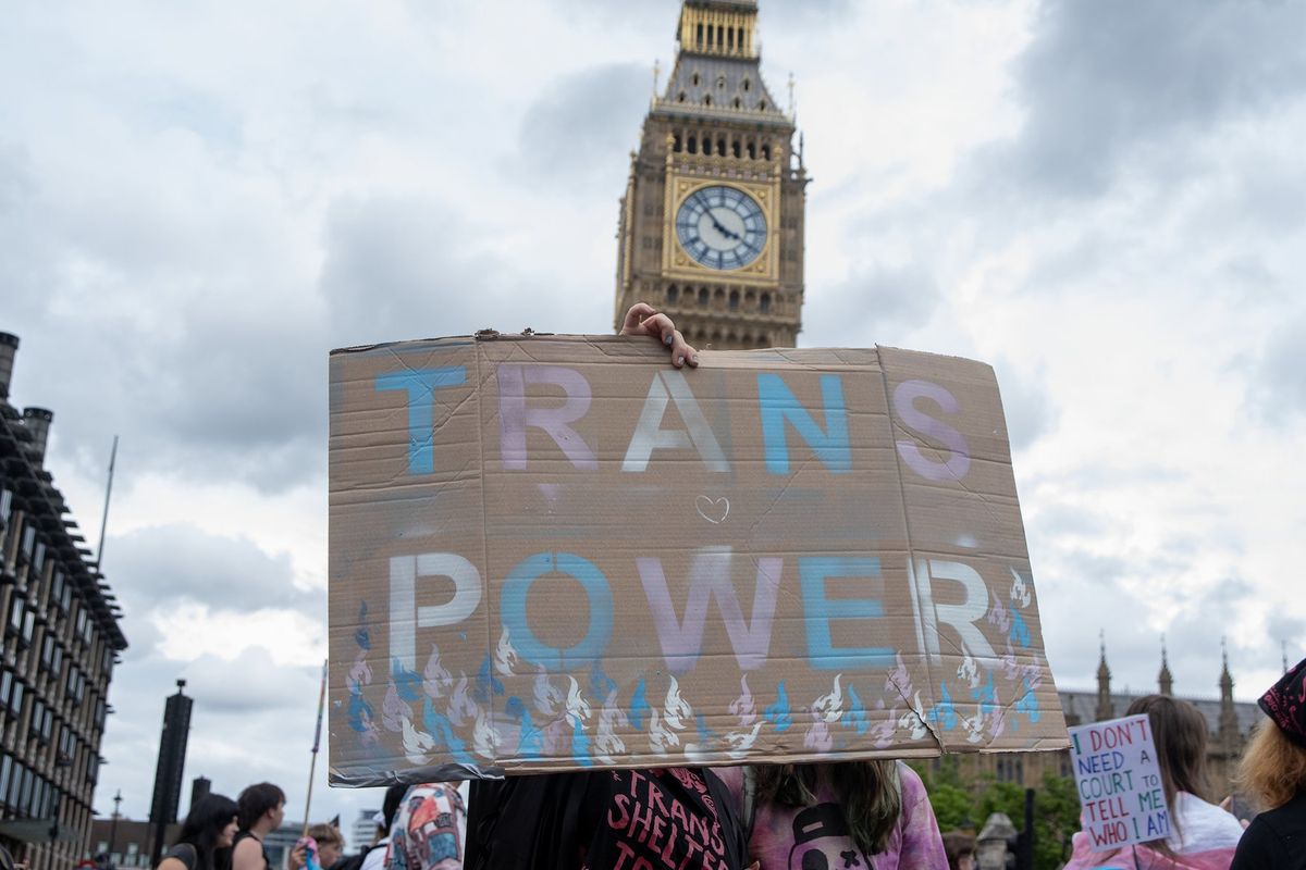 Trans protest sign