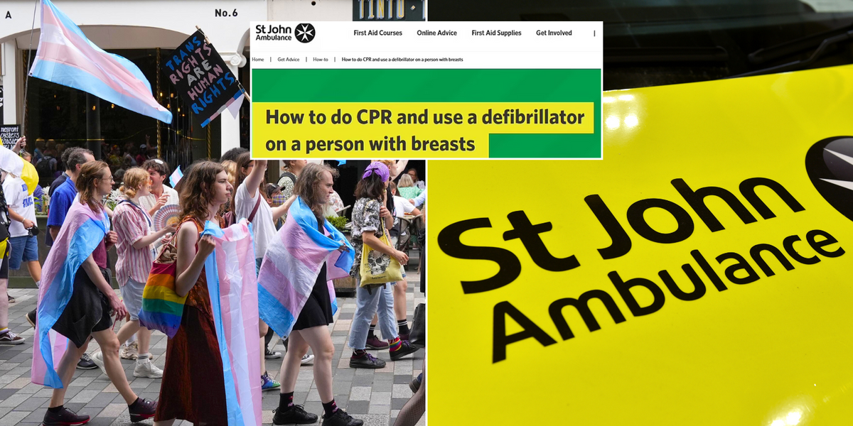 NextImg:St John Ambulance accused of 'erasing women' after referring to them as 'people with breasts' in CPR guidance