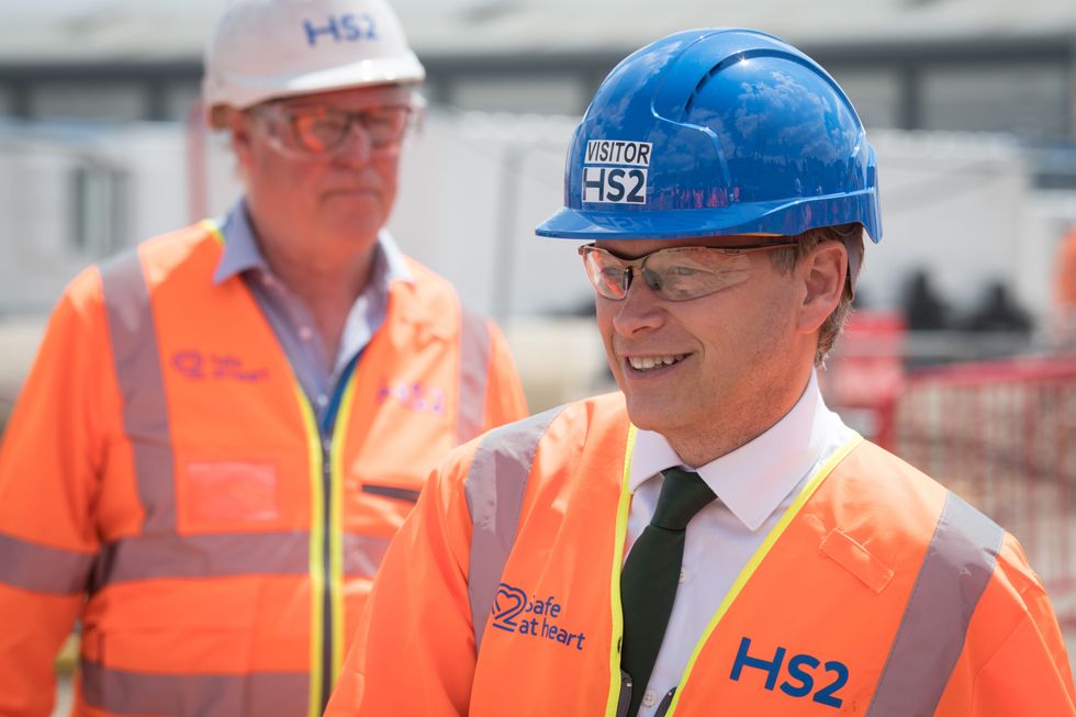 Transport Secretary Grant Shapps visits the start of works at the HS2 'superhub' at Oak Common station in West London.