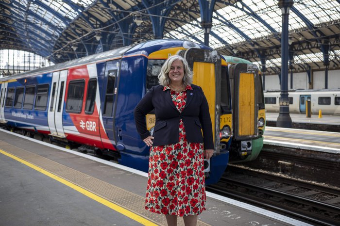 Transport Secretary Heidi Alexander and GBR train
