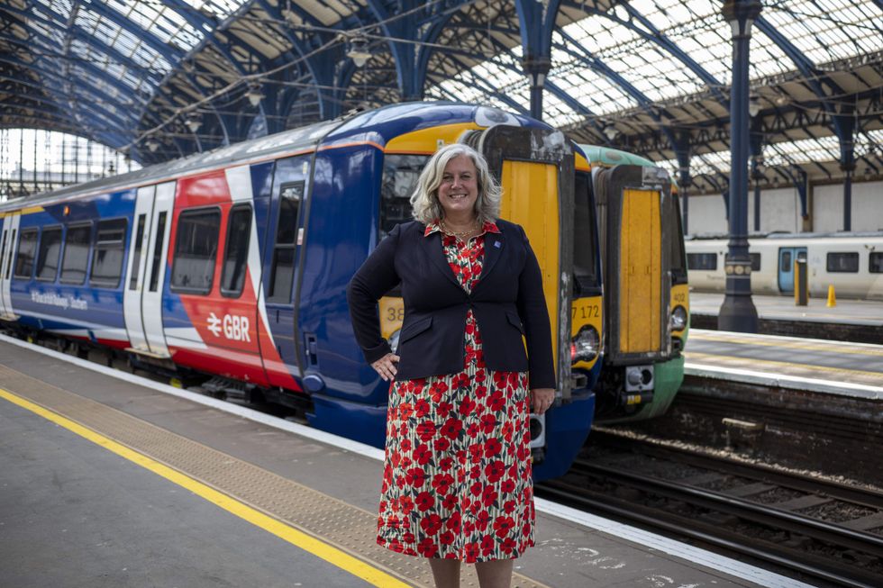 Transport Secretary Heidi Alexander and GBR train