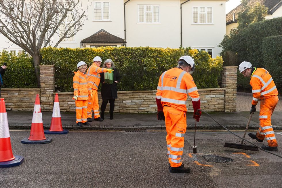 Transport Secretary Heidi Alexander inspects potholes in Essex
