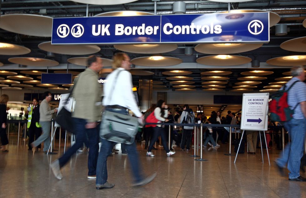 travellers at UK airport